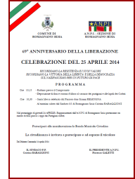 locandina «Romagnano Sesia - 25 Aprile 2014»