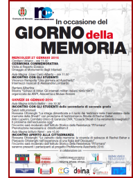 locandina iniziative «Giorno della Memoria» a Novara