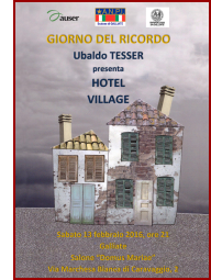 locandina presentazione «Hotel Village» a Galliate